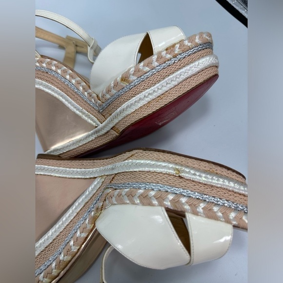Christian Louboutin Marina Liege 140mm Espadrille Wedge sandals size 11 - Picture 10 of 15